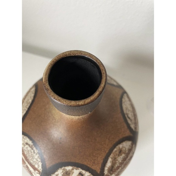 Antique Lapid Israel Pottery Made In Signed Created Middle East Unique Brown Art - Picture 5 of 6
